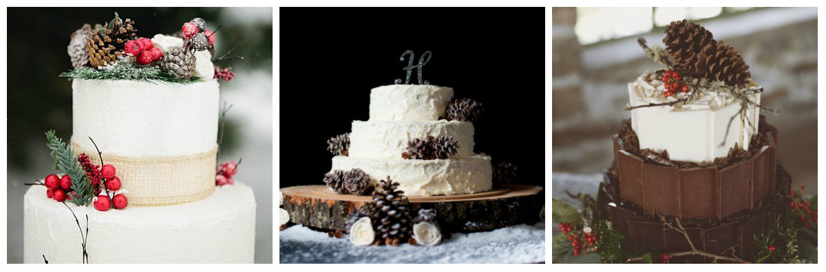 зимний торт на свадьбу